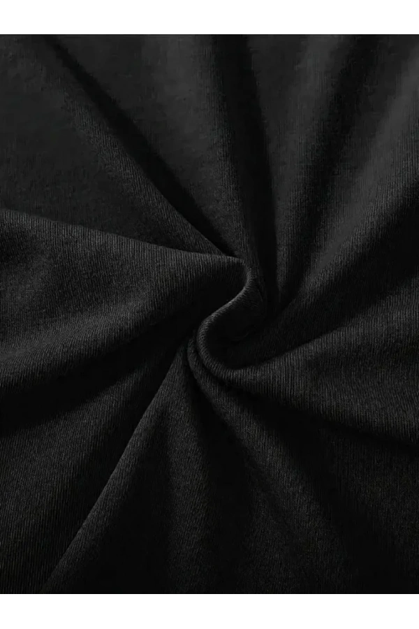 Fiyonk Baskılı Siyah Oversize Unisex T-shirt- Siyah