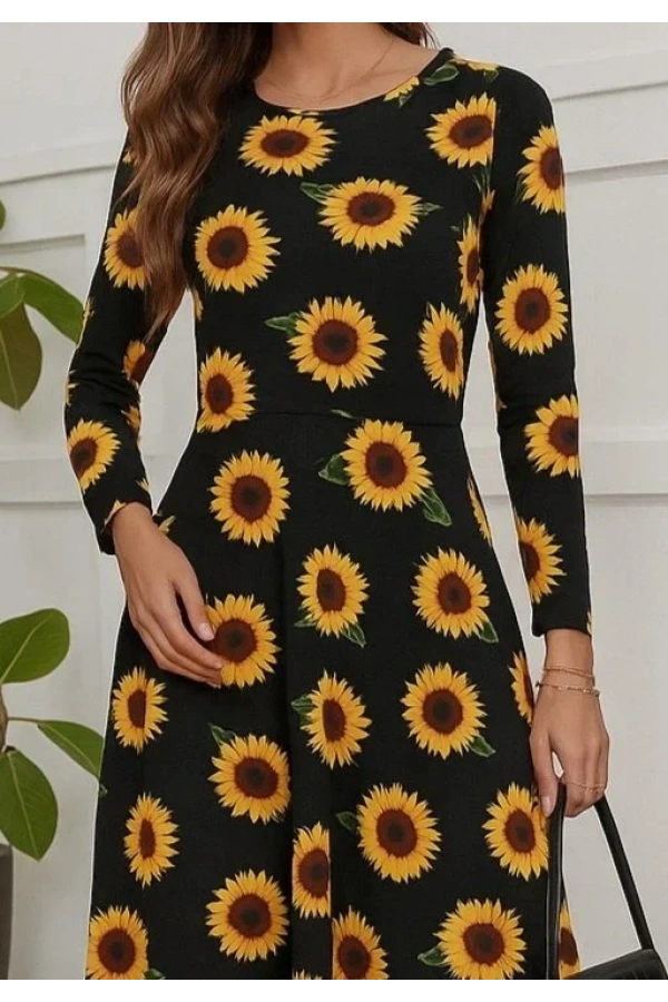 Kadın Fakir Kol Bisiklet Yaka Midi Mikro Elbise