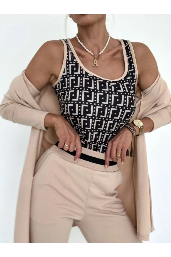 Kadın Uzun Kollu Krep üçlü Takım