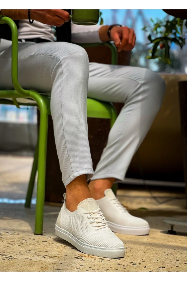 KB-101 Kuback Beyaz Triko Bağcıklı Günlük Erkek Ayakkabı