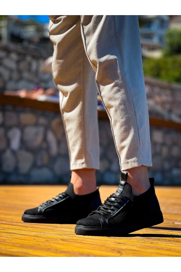 KB-112  Kuback Siyah Siyah TabanTriko Bağcıklı  Günlük Erkek  Ayakkabı