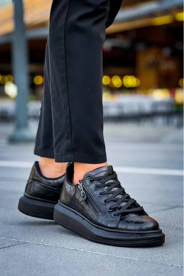 KB-309  Kuback Kömür Fermuar Ve Bağcıklı  Günlük Erkek  Ayakkabı