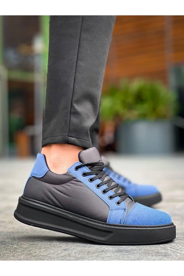 KB-X46 Kuback Siyah Sax Mavi Yüksek Siyah Taban Günlük Spor Ayakkabı