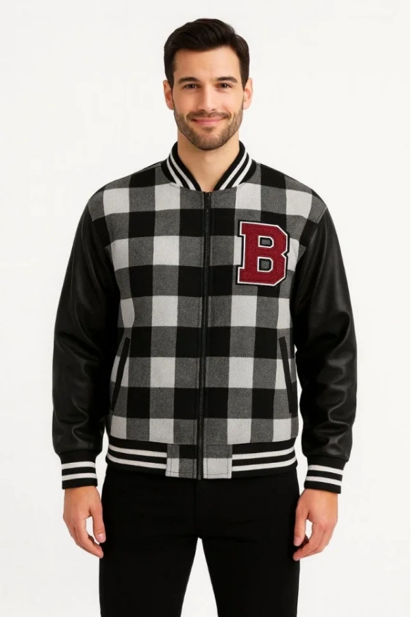 Kolları Suni Deri Içi Astarlı Oduncu Kolej Içi Ceket - Gri