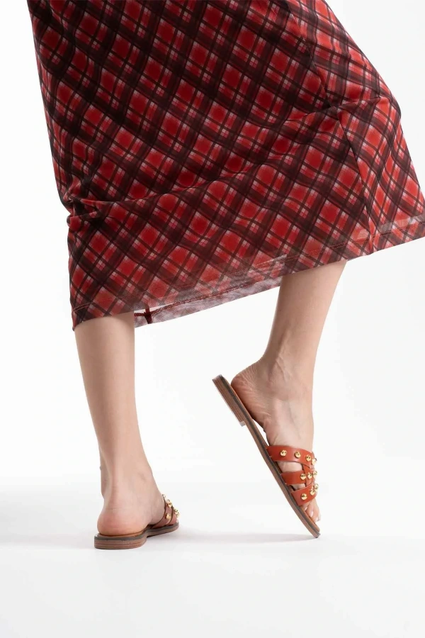 Loose Kiremit Hakiki Deri Terlik