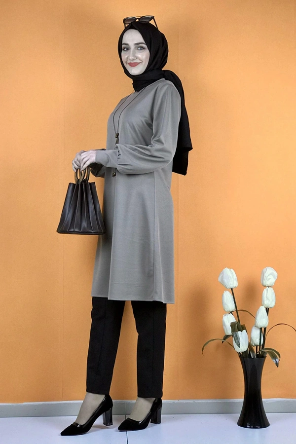 Moda Çizgi Desenli Tunik