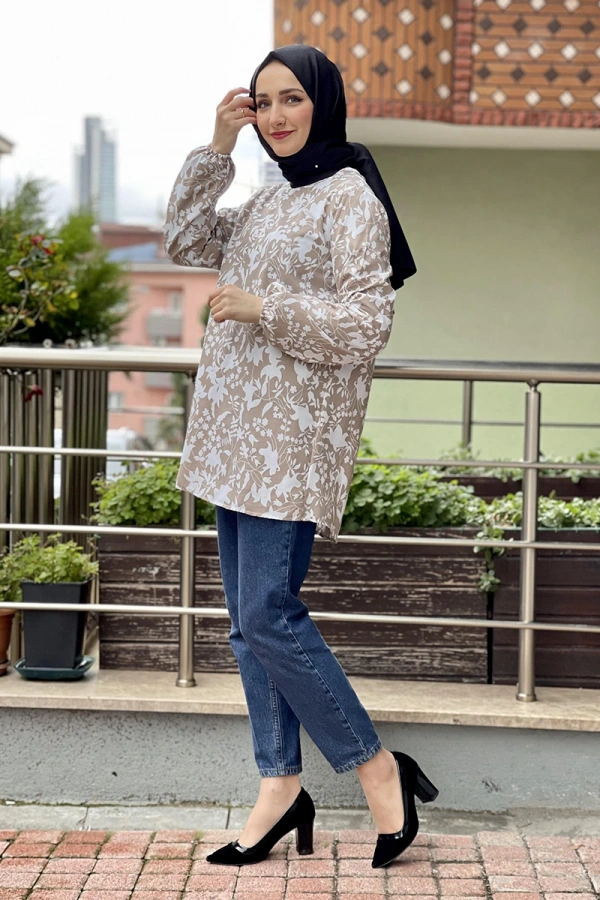 Moda Çizgi Desenli Tunik