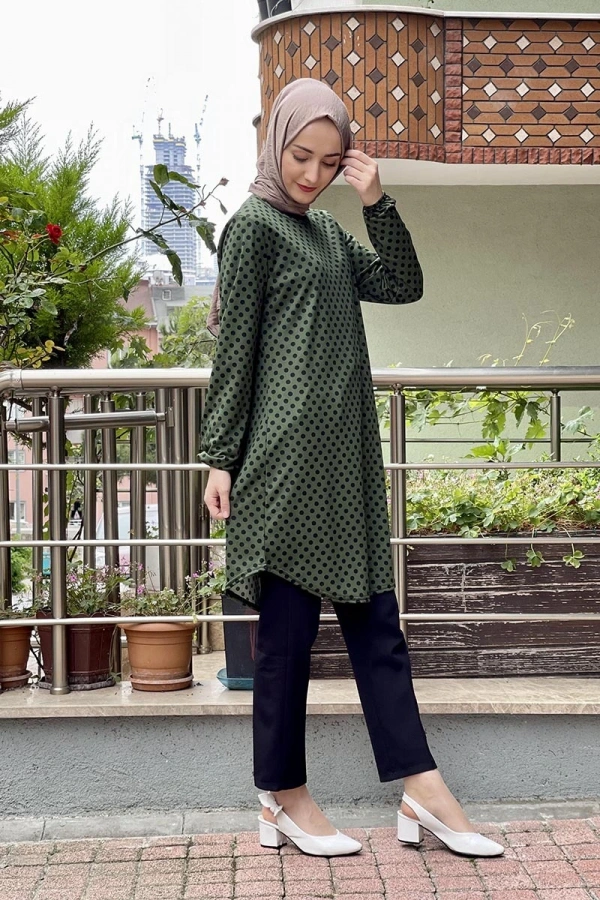 Moda Çizgi Desenli Tunik