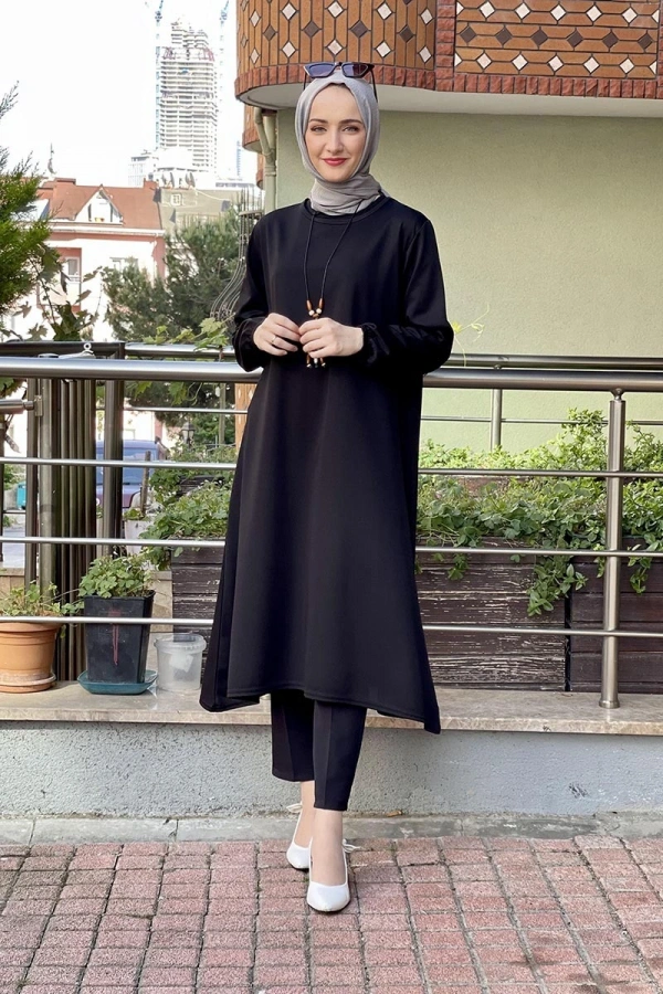 Moda Çizgi Desenli Tunik