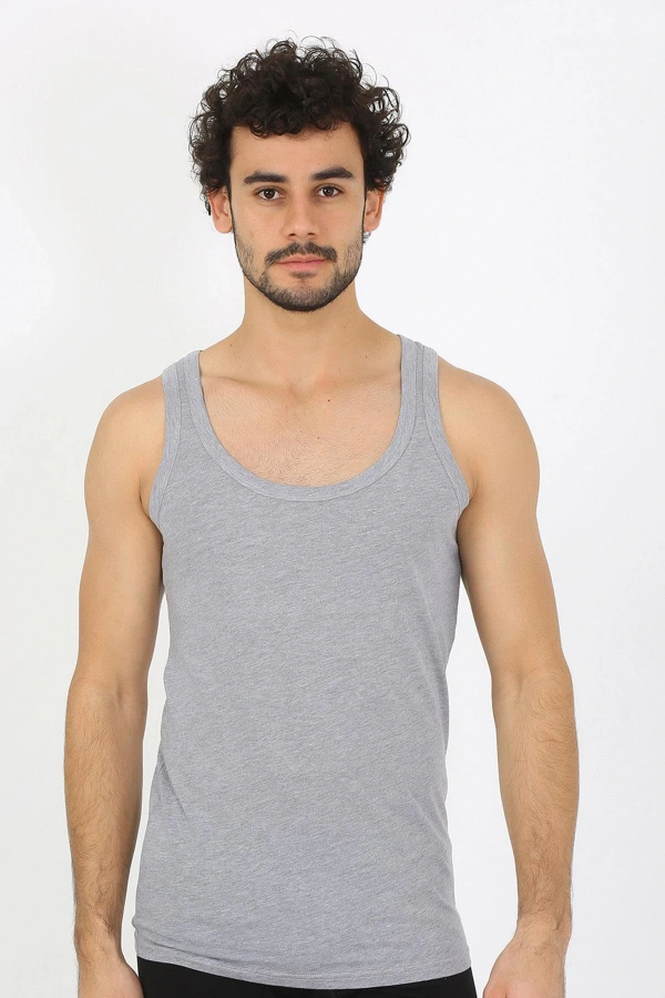 moda çizgi Erkek Gri Ribana Atlet 6502