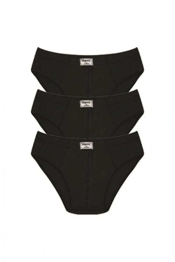 Moda Çizgi Erkek Pamuk 3lü Siyah Slip 40129