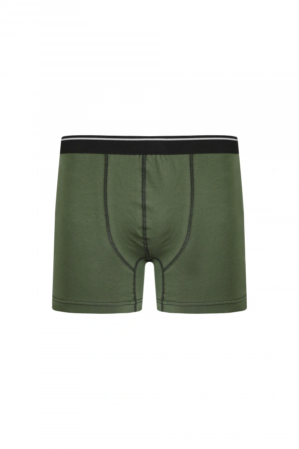 Moda Çizgi Erkek Pamuk Likralı Boxer Haki 40133