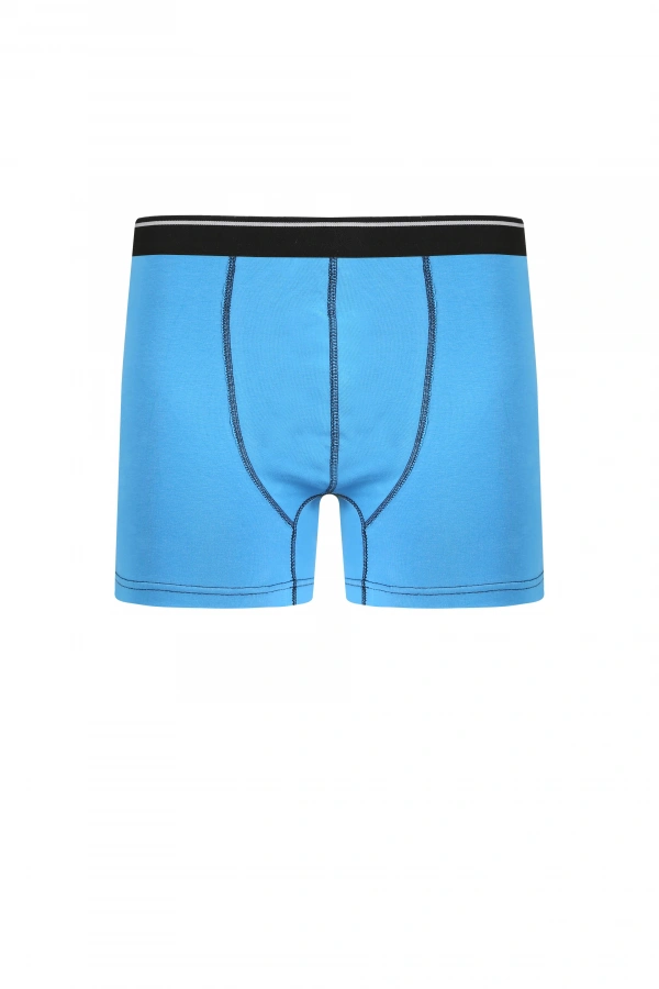 Moda Çizgi Erkek Pamuk Likralı Boxer Mavi 40133