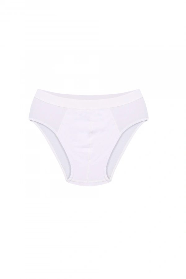 Moda Çizgi Erkek Pamuk Likralı Slip Beyaz 40132