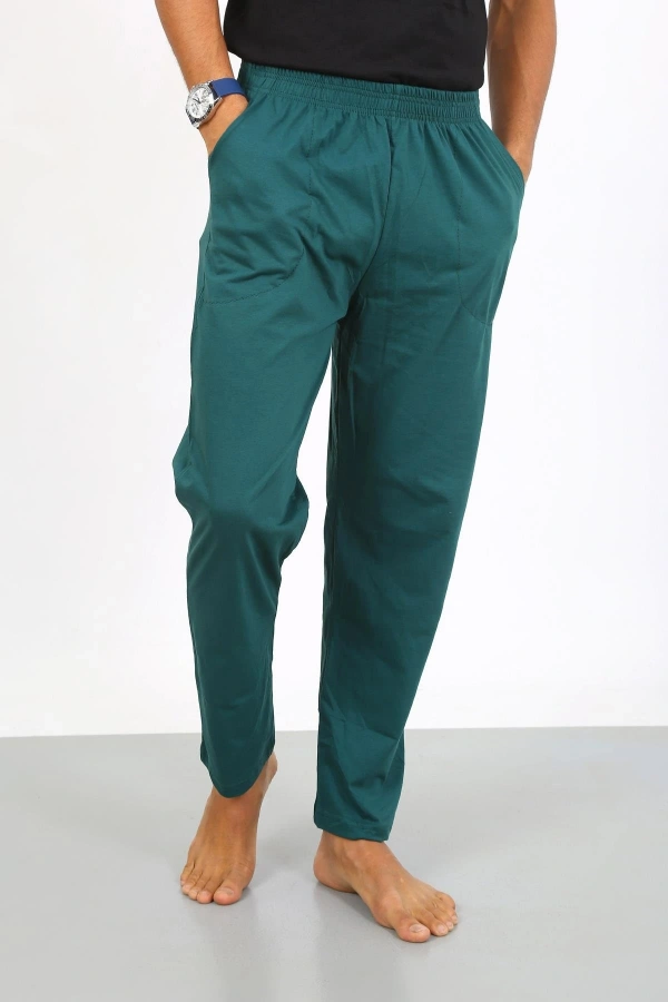 Moda Çizgi Erkek Pamuk Yeşil Tek Alt Pijama 27495