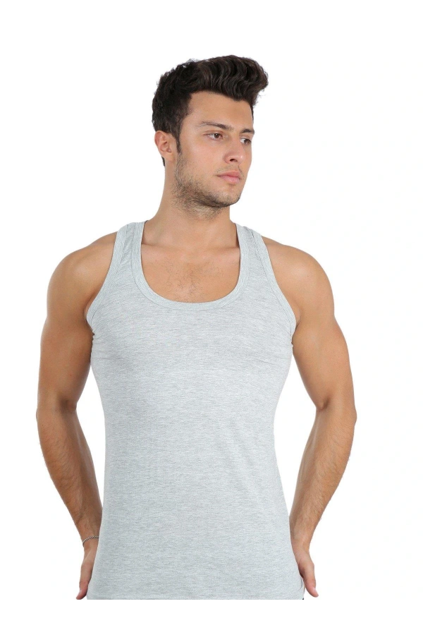 Moda Çizgi Erkek Penye Gri 6566