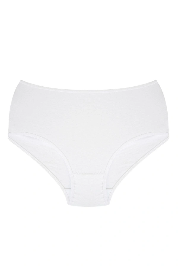 Moda Çizgi Kadın Büyük Beden Külot Beyaz 40264