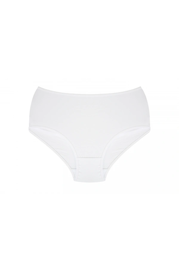 Moda Çizgi Kadın Büyük Beden Külot Beyaz 40264