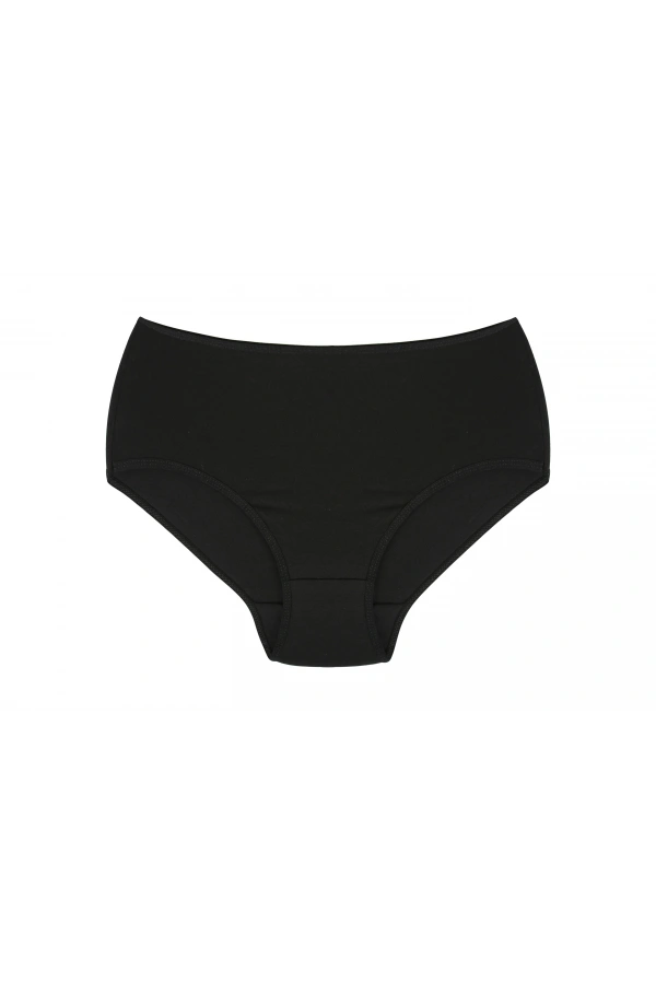 Moda Çizgi Kadın Büyük Beden Külot Siyah 40264