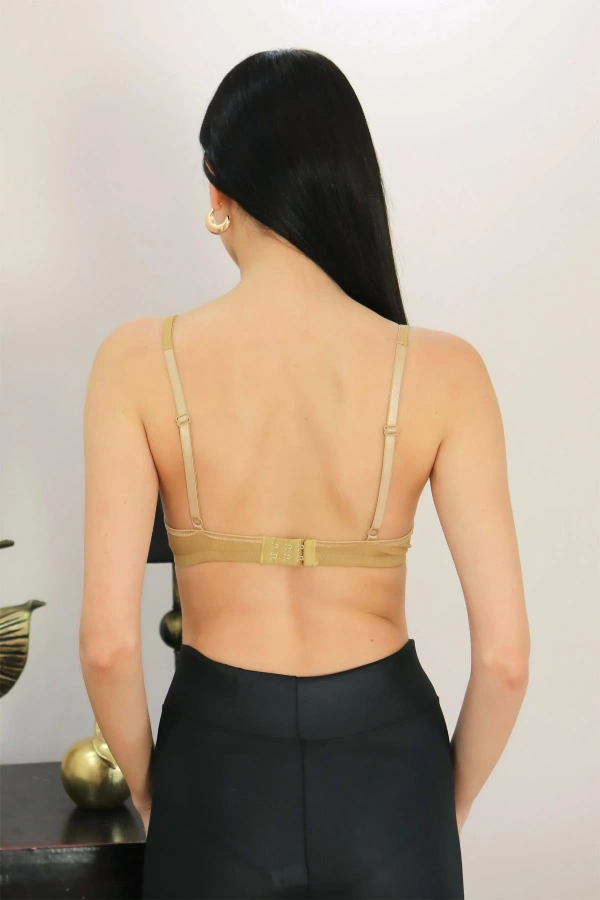 Moda Çizgi Kadın Destekli Balenli Sütyen 4921 Ten