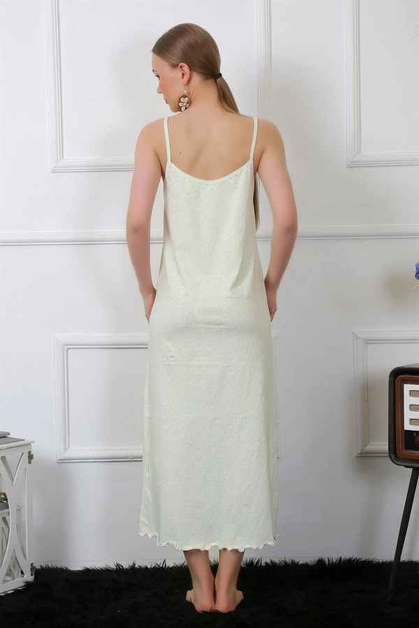 Moda Çizgi Kadın İp Askılı Uzun Gecelik 822