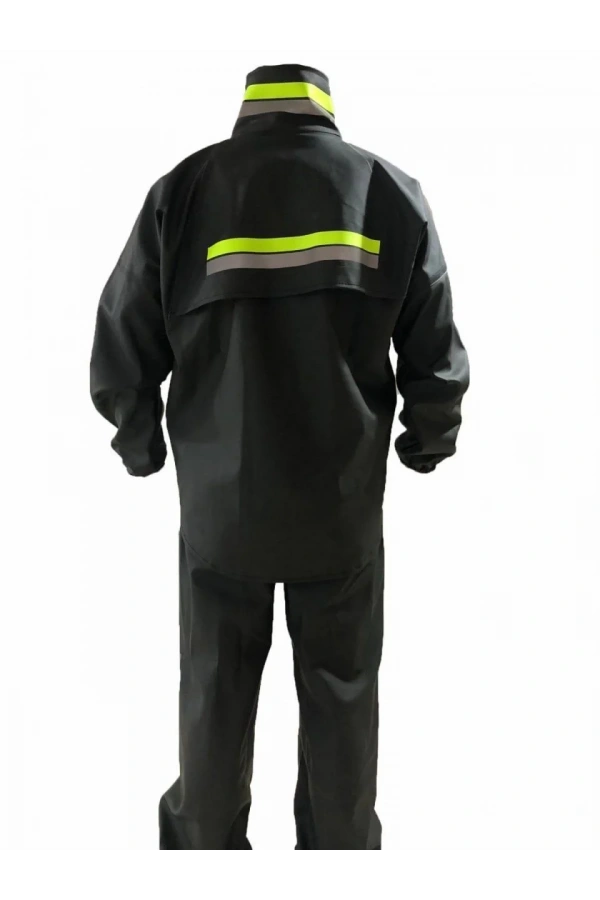 Motorcu Kurye Su Geçirmez Yağmurluk Takım - Siyah