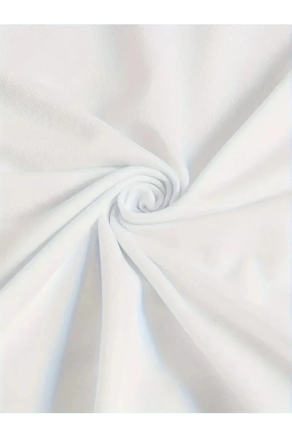 Ördek Baskılı ve Yuvarlak Yakalı Kadın Günlük Büyük Boy Siyah Tişört. - Beyaz