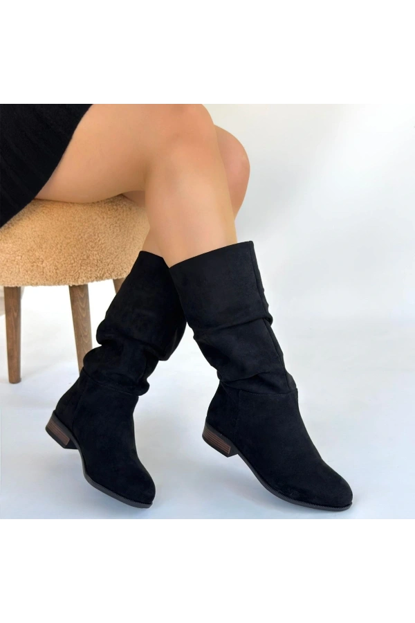 Plod Siyah Süet Çizme