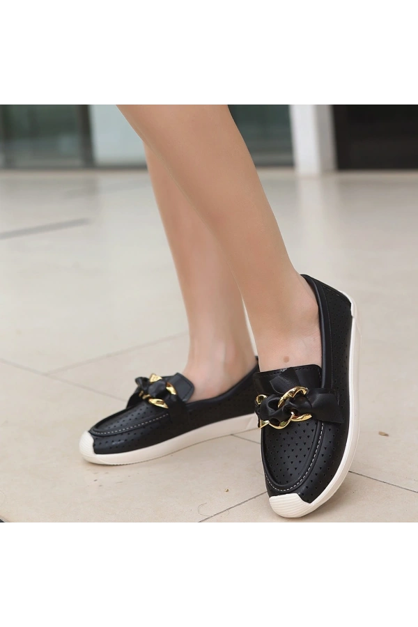 Riwan Siyah Cilt Babet Ayakkabı