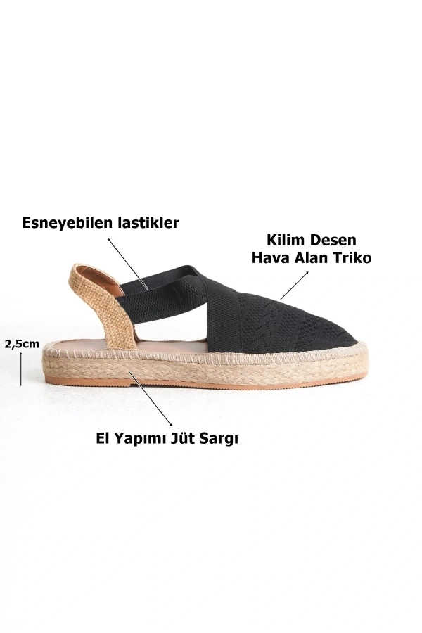 Rosa Kadın Siyah Espadril Ayakkabı