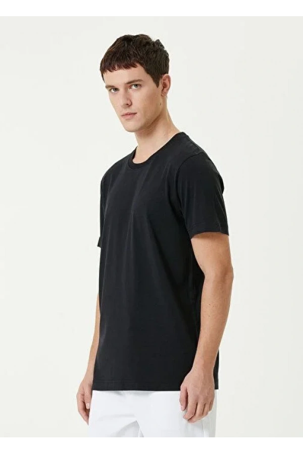 Unisex Basic Bisiklet Yaka Regular T-Shirt - Siyah