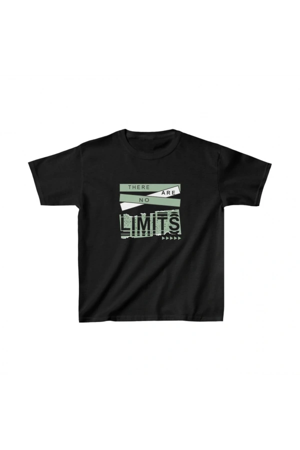 Unisex Çocuk Baskılı T-Shirt - Siyah