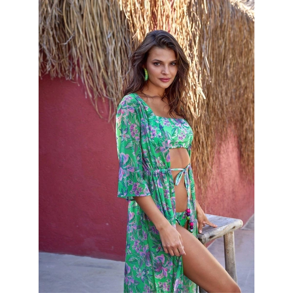 Argento 2106-3014 Kadın Önü Açık Uzun Kaftan