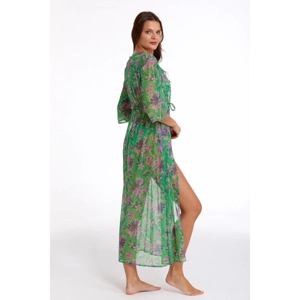 Argento 2106-3014 Kadın Önü Açık Uzun Kaftan