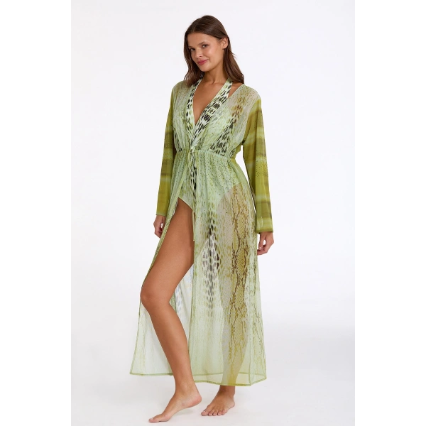 Argento 2106-3025 Kadın Önü Açık Uzun Kaftan