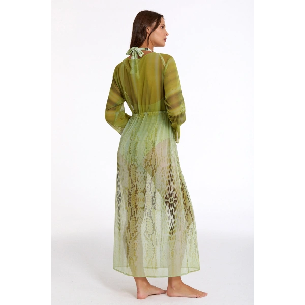 Argento 2106-3025 Kadın Önü Açık Uzun Kaftan