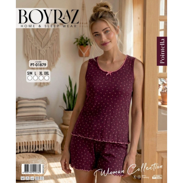 Boyraz PT-01879 Kadın Pointella Şortlu Takım