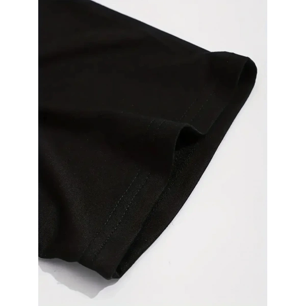 Erkek ANIMAL Baskılı Tişört Bisiklet YakaYazlık T-shirt - Siyah