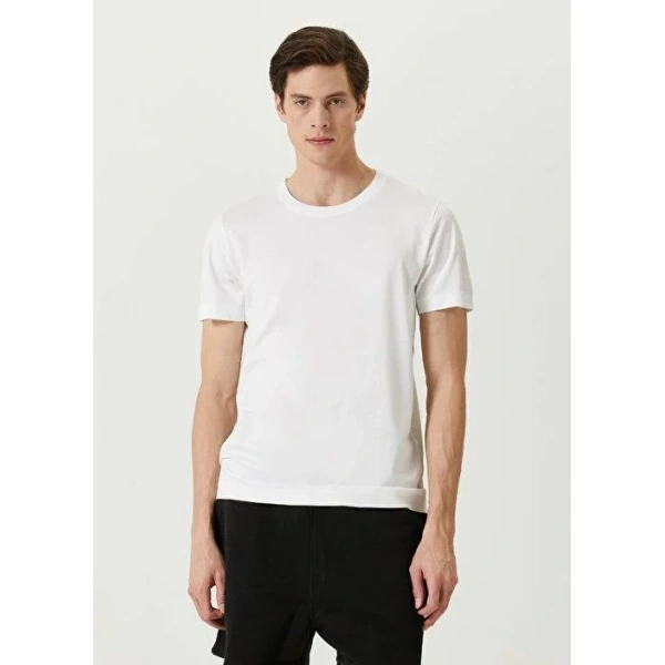 ERKEK  Tişört Basic Bisiklet Yaka Regular Kısa kol T-Shirt - Beyaz