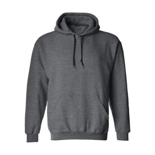 Erkek 3 İplik Pamuklu Kapüşonlu Cepli  Hoodie Sweatshirt - Füme