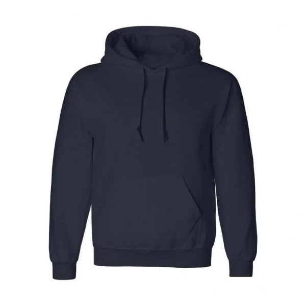 Erkek 3 İplik Pamuklu Kapüşonlu Cepli Hoodie Sweatshirt - Lacivert
