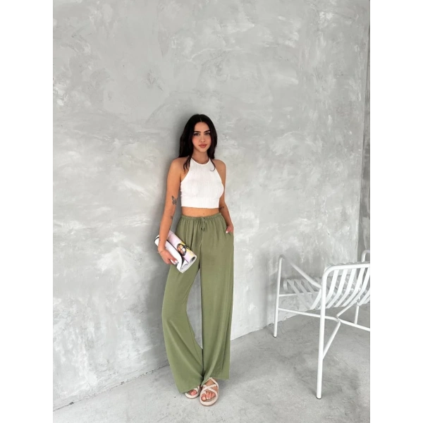 Kadın Ayrobin Oversize Kadın Pantolon - Mint Yeşili
