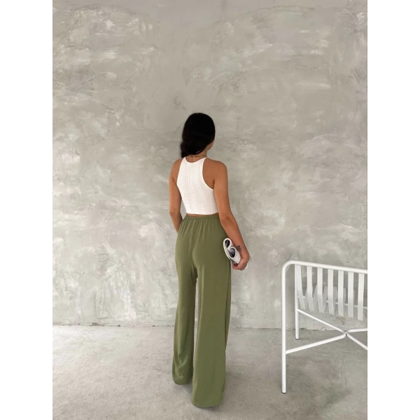 Kadın Ayrobin Oversize Kadın Pantolon - Mint Yeşili