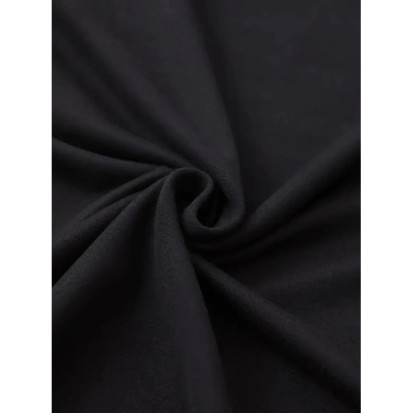 Kadın Kısa Kol Yazlık Tişört Bisiklet Yaka Baskılı Oversize T-Shirt - Siyah