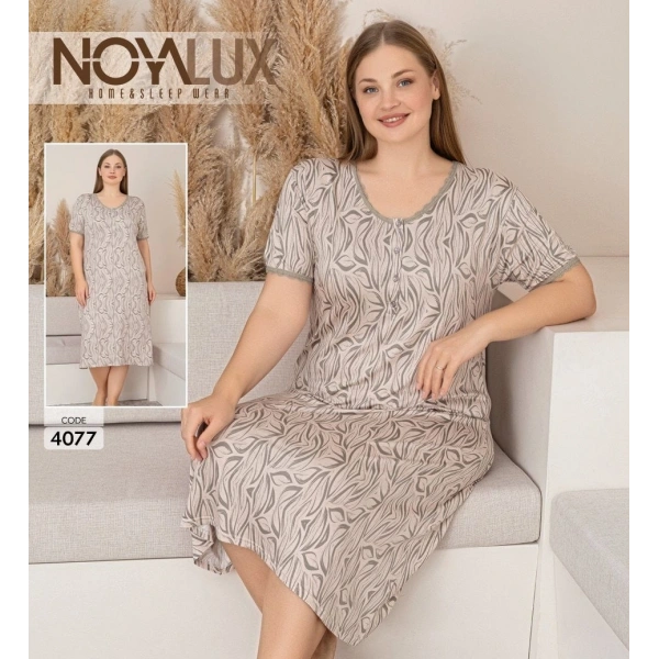 Noyalux 4077 Kadın Battal Kısa Kol Elbise Gecelik