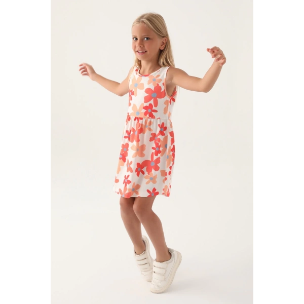 Roly Poly 3393-3 Kız Çocuk Çiçekli Elbise