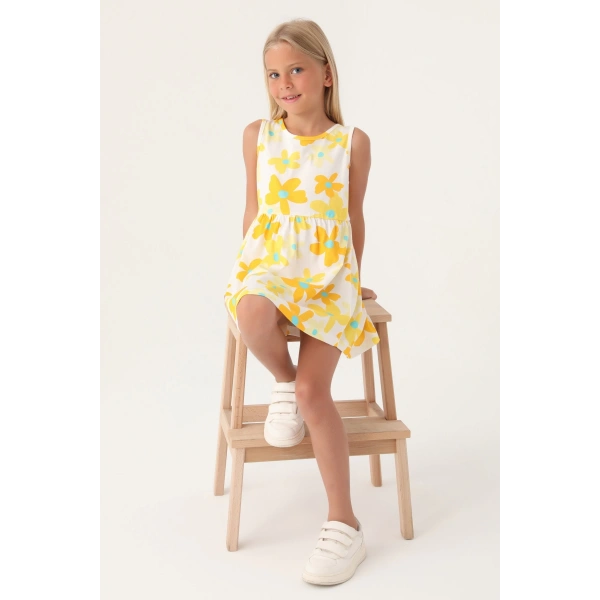 Roly Poly 3393-3 Kız Çocuk Çiçekli Elbise