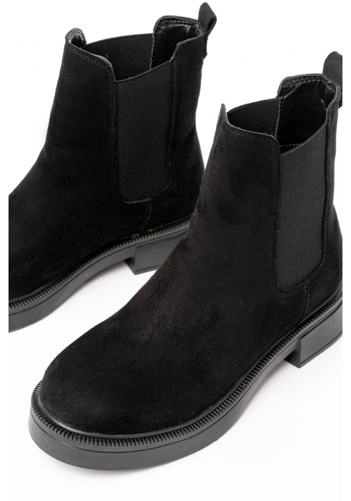 02-2137 Siyah Süet Lastikli Günlük Kadın Bot