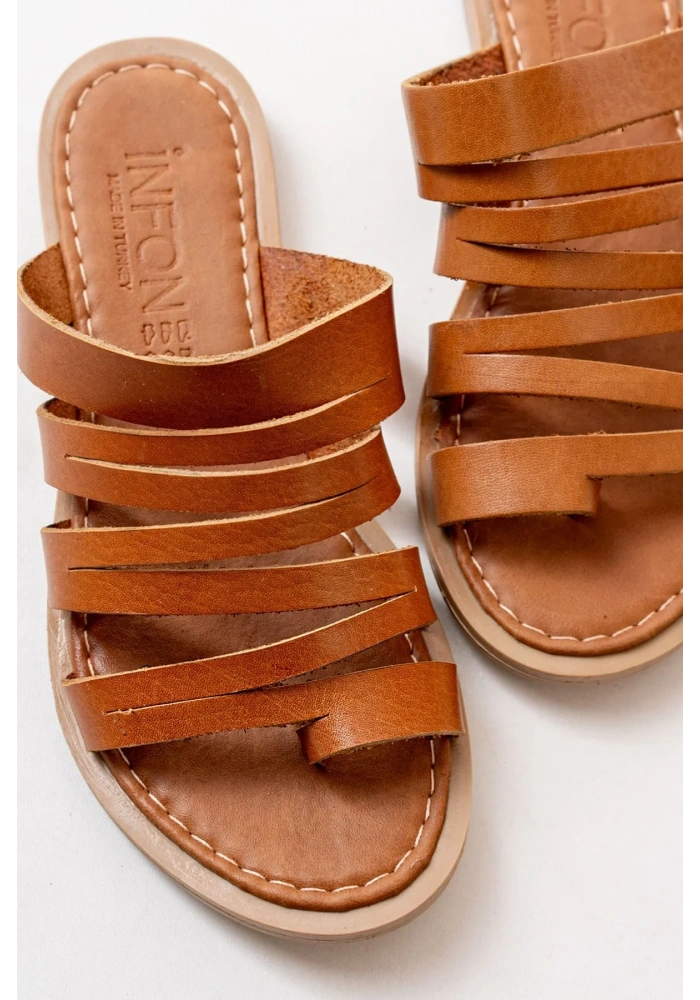 169-082 Taba Ortopedik Hakiki Deri Kadın Terlik