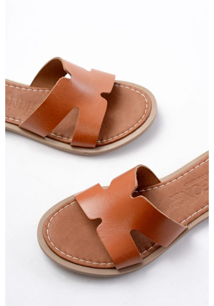 169-6100 Taba Ortopedik Hakiki Deri Kadın Terlik